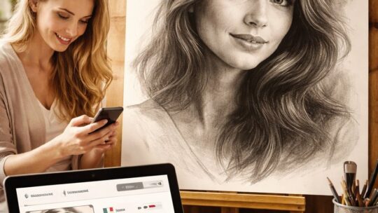 Personnalisez Votre Portrait au Fusain avec Options Multilingues